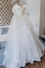 Fototapeta na wymiar Wedding white dress for the bride