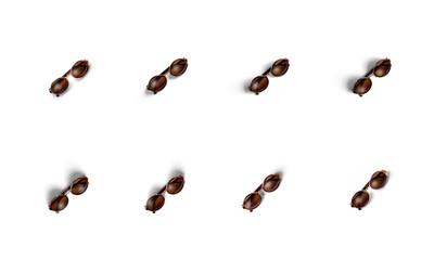 Sunglasses. Top view. Summer holiday concept element. Isolated on white background.