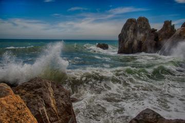 Restless Black Sea in Gurzuf, Crimea