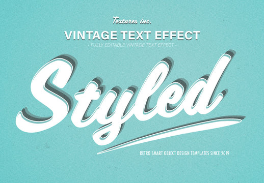 Vintage Text Effect with Teal Highlights