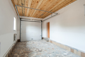 Russia, Moscow- May 05, 2018: interior room apartment. standard repair decoration in townhouse. self-finish rough repair