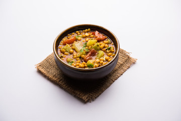 Lauki / Doodhi Chana Dal Subji or Bottlegourd Gram Curry, served in a bowl.selective focus
