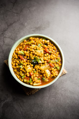 Lauki / Doodhi Chana Dal Subji or Bottlegourd Gram Curry, served in a bowl.selective focus