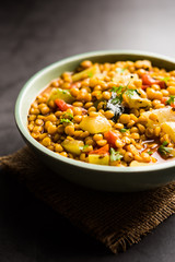 Lauki / Doodhi Chana Dal Subji or Bottlegourd Gram Curry, served in a bowl.selective focus