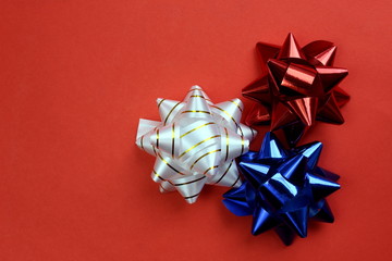 three paper bow flowers for gift box decoration