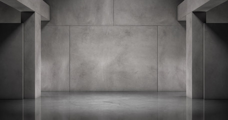 Moderne Beton Wand mit Marmor Boden Stein Platten Architektur Hintergrund Kulisse