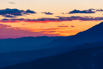 Fototapeta na wymiar View from Mount Cesen in Italy