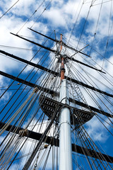 Old sailing ship mast equipment - 293854976