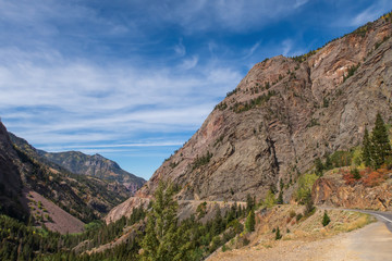 road in the mountains near Ouray, Colorado