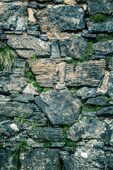 stone wall with moss