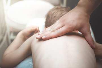 baby massage. osteopathy for the child. manual therapy in children