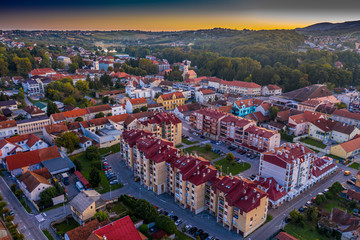 Daruvar in the morning from the air 