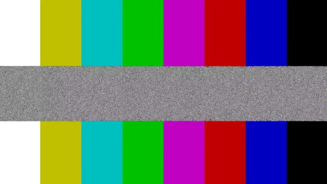 4K Tv static noise colors bars with Blank space