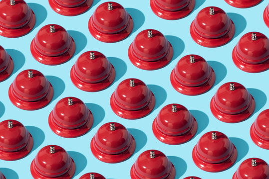 red hotel reception bells