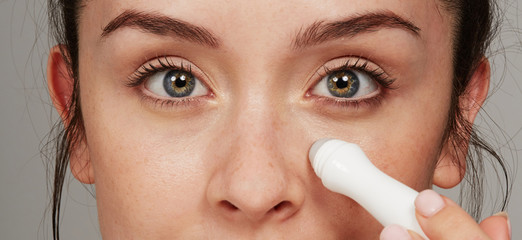 Under eye collagen beauty shot with collagen roller