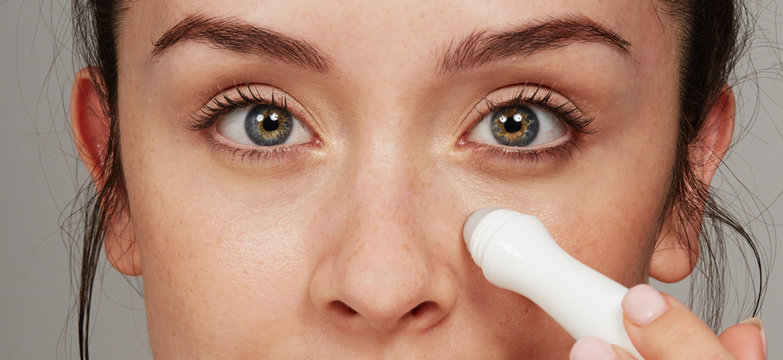 Under eye collagen beauty shot with collagen roller