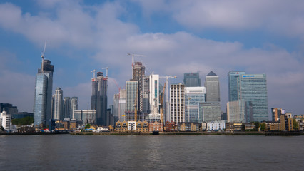 Fototapeta na wymiar London Canary Wharf Skyline in the day