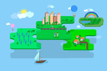 Obraz premium Ecology Infographics design elements. Vector illustration.