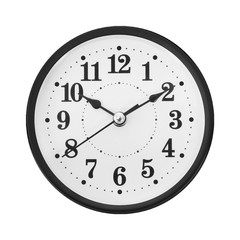 wall clock isolated on white with clipping path