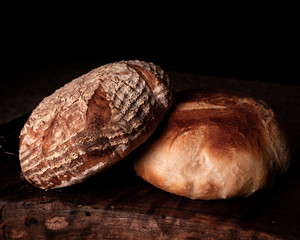 bread on wooden background