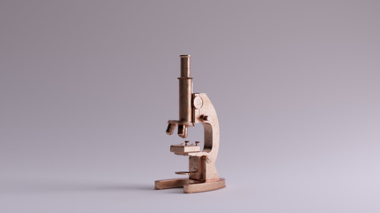 Bronze Traditional Microscope 3d illustration 3d render