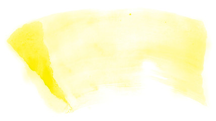 Abstract watercolor background hand-drawn on paper. Volumetric smoke elements. Yellow color. For design, web, card, text, decoration, surfaces.