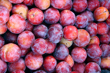 Ripe plums at the market