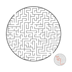 Abstact labyrinth. Educational game for kids. Puzzle for children. Maze conundrum. Find the right path. Vector illustration.