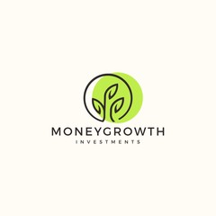 business tree logo creative concept money hand care finance