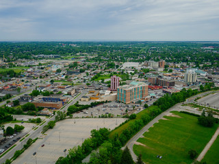 The aerial view of Niagara City in Canada	