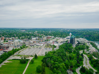 The aerial view of Niagara City in Canada