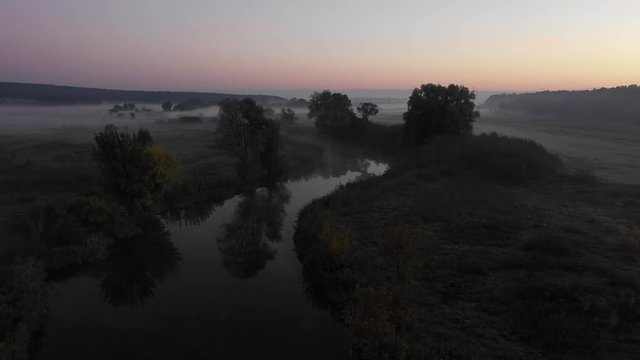 Beautiful sunset at ukrainian countryside. 4k