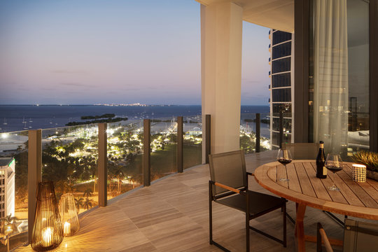 Warm evening view from apartment
