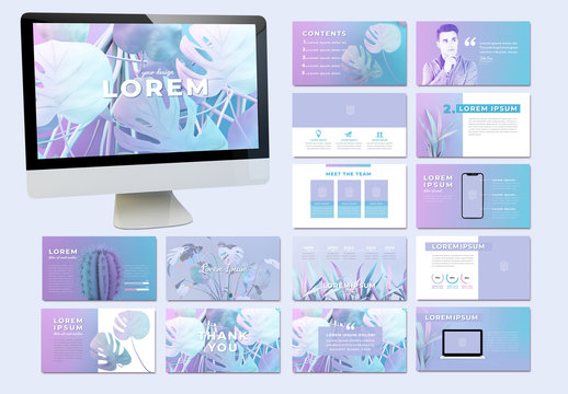 Pastel Presentation Layout with Plant Images