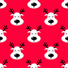 White deer seamless pattern