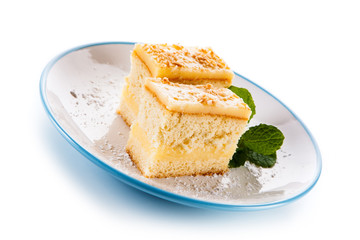 Cheesecake isolated on white backgropund