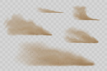 Sand dust clouds on transparent background - obrazy, fototapety, plakaty