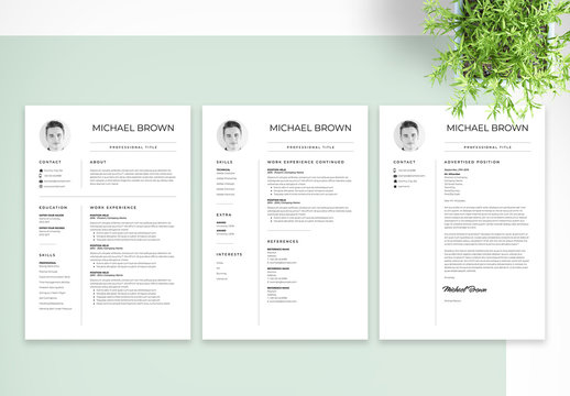 Minimal Resume and Cover Letter Set