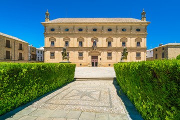 Summer sight in Ubeda with the Palacio Juan Vazquez de Molina. Jaen, Andalusia, Spain.