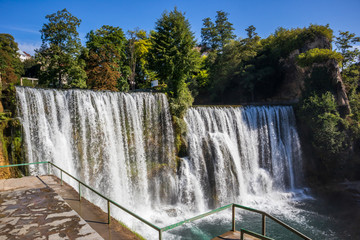 Waterfall on Pliva river in Jajce, Bosnia and Herzegovina