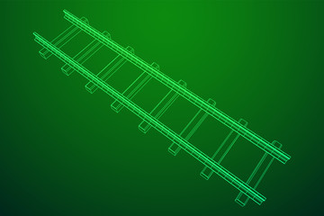 Railway wireframe mesh vector