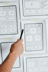 UX website design wireframe. Sketch, prototype, framework, layout future design project. UI/UX -...