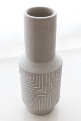 Concrete Vase With Geometric Design