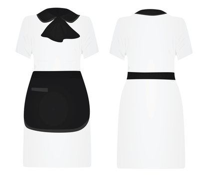 White maid uniform. vector illustration