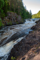 Kivach waterfall on the Suna River, Kondopoga district, Republic of Karelia, Russian Federation