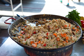 paella in a pan