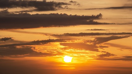 Bright evening sunset