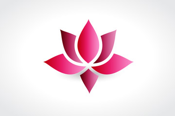 Pink lotus flower logo vector image web design