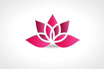 Pink lotus flower logo icon vector image web design