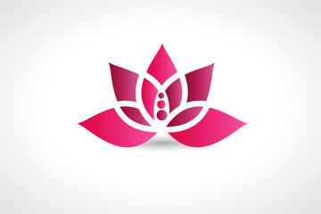 Pink lotus flower logo vector image web design